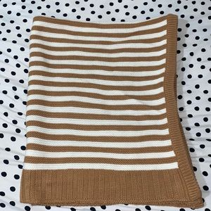 Carter’s Striped Sweater Blanket Brown and white